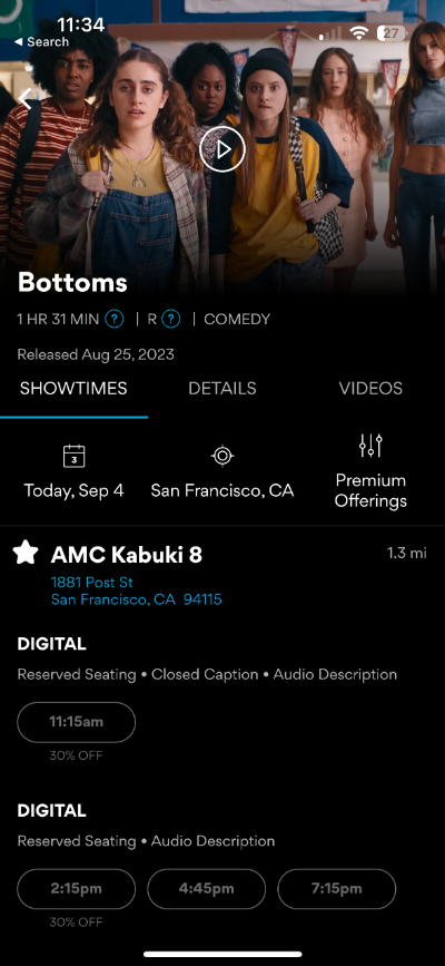Bottoms cinema page